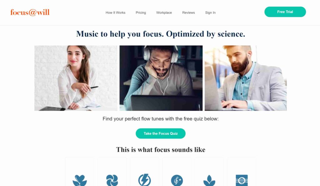 Focus@will is a adhd app that help improve your focus